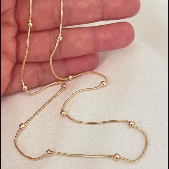 18k Gold Filled Dainty Beaded Snake Necklace 18" or 20” long ✨ - Picture 7 of 14